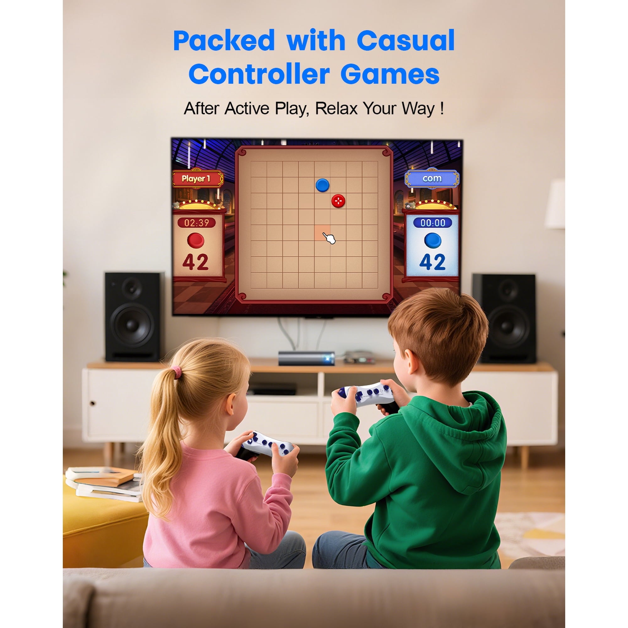 JIUMESS Motion Video Game Console for TV, Family Game System for Kids